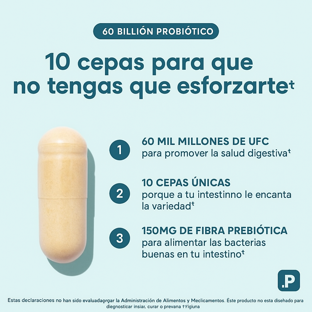 Nuestros™ – 60 Billion Probiotic + Enzimas Digestivas