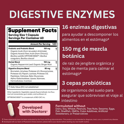 Nuestros™ – 60 Billion Probiotic + Enzimas Digestivas